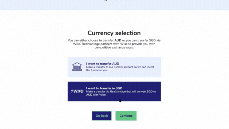 Invest in SGD - New WISE feature on RealVantage