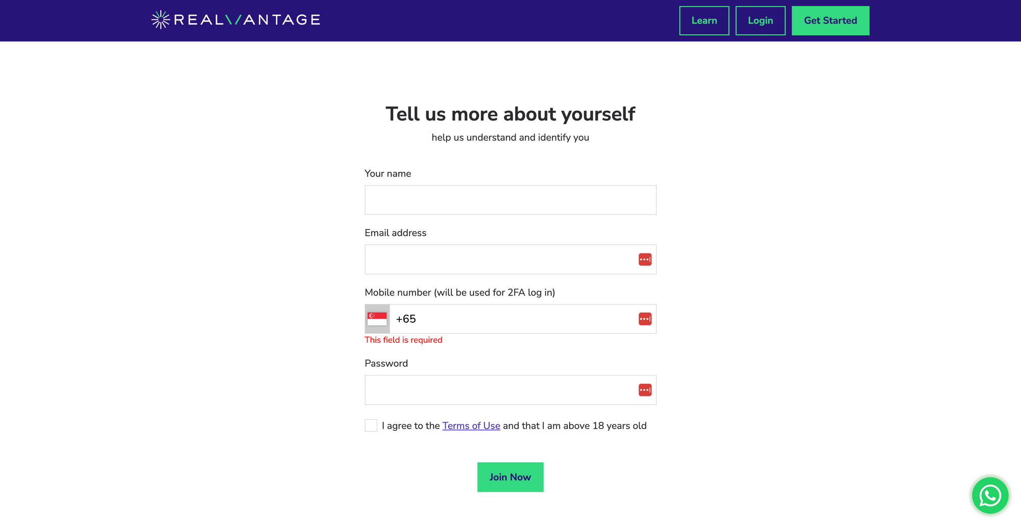New Two-Factor Authentication (2FA) Feature on RealVantage Sign Up