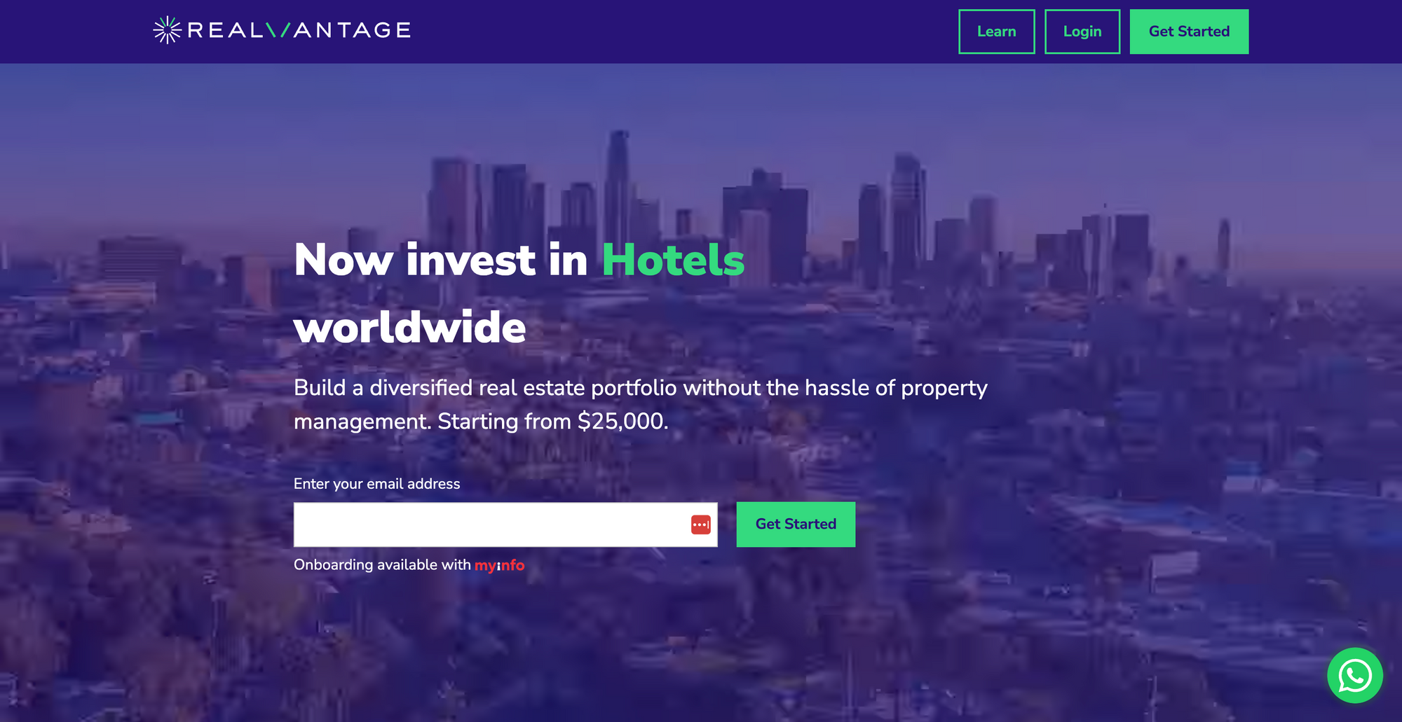 New Myinfo Feature on RealVantage Landing Page