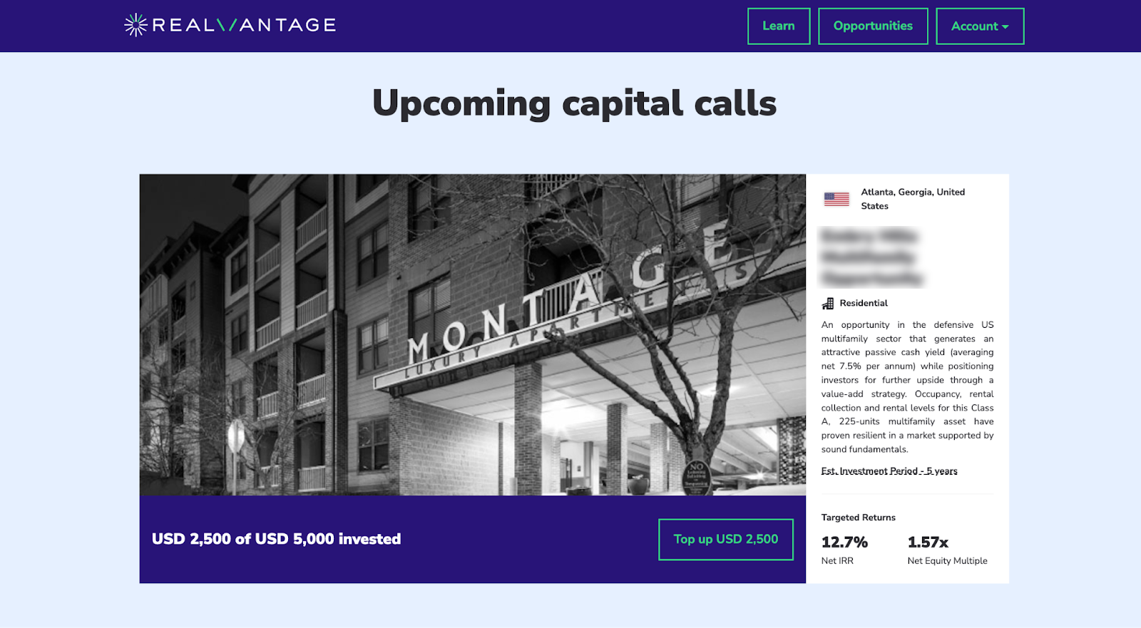 New Upcoming Capital Call Investment Flow