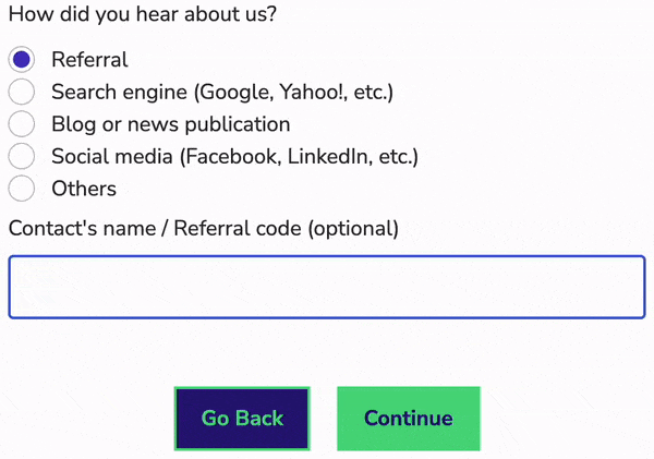example referral info